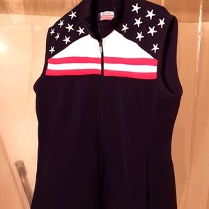 Red, white, and blue vest for a child.